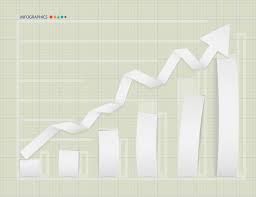 Column Chart Graph 3d Paper Style Infographics Element