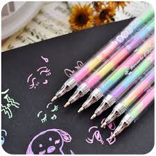Caneta Gel Roller Uniball 207 Preto Photo Album Props Rainbow Segmented Colorful Gel Ink Pens For Kids Diy Black Cards Scrapbook Photo Album Props Album In Gel Ink Pens Multi Color Pen Gel Pens