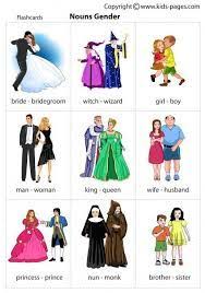 Image Result For Flashcard Of Feminine And Masculine Gender In Pairs English Vocabulary Kids English Learn English Vocabulary