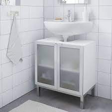 Leurs vastes tiroirs se ferment en douceur, et ils regorgent de compartiments pensés pour le rangement. Lillangen Element Bas Lavabo 2 Portes Blanc Aluminium Ikea Small Bathroom Decor Bathroom Storage Ikea