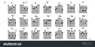 Set Vector Guitar Chordstab Tabulation Tablature Stock
