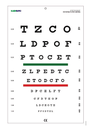 Amazon Com Snellen Chart With Red Green Lines 10 Feet Size