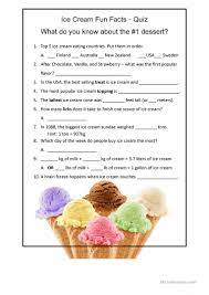 We may earn commission on some of the items you choose to buy. Ice Cream Fun Facts English Esl Worksheets For Distance Learning And Physical Classrooms