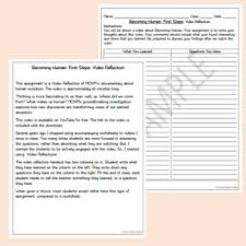 Becoming Human First Steps Video Reflection Activity By Scilee Science Depot