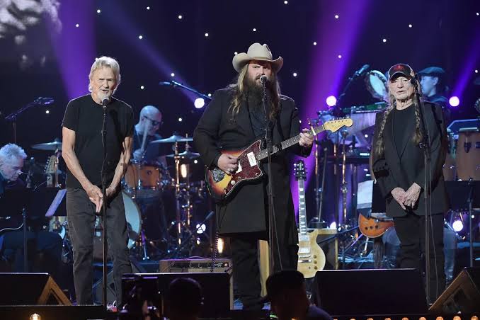 Willie Nelson, Kris Kristofferson & Chris Stapleton at John Lennon's 75th  Birthday Concert 12-5-15