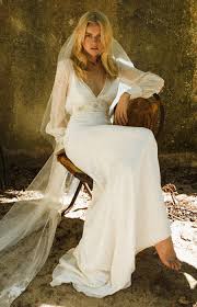 Chiffon Bishop Sleeve Wedding Dress Lou Bo Luca Sheer Silk Chiffon Wedding Dress With Long Bishop Sleeves Vintage Inspired Wedding Dresses Sophisticated Wedding Dresses Wedding Dresses Simple