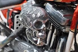 Engraved Skull Air Filter Cover Wow Skull Motorcycle Tank Bobber