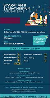 Syarat kemasukan syarat am : Permohonan Kemasukan Ke Program Matrikulasi 2021 2022 Online