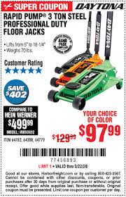 Harbor freight tools coupon database. Daytona 3 Ton Professional Rapid Pump Floor Jack For 97 99 Harbor Freight Coupons