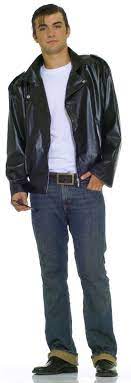 50 S Greaser Grease Faux Leather Biker Fonzie Jacket Costume Standard Xl Men S Greaser Jacket T Shirt And Jeans Leather Jacket
