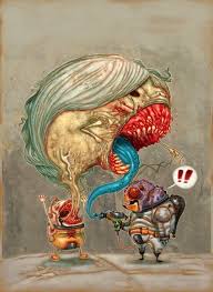 Alien Astronaut Monster Cartoon Character Illustration Painting Art Creature Funny Art Book Art Illustration