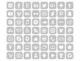 Square Gray Social Media Icons Set Png Svg Vector Etsy Social Media Icons App Store Icon Iphone App Design