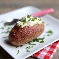 Pomme De Terre Au Four Fromage Frais Et Ciboulette Pomme De Terre Au Four Pomme De Terre Alimentation