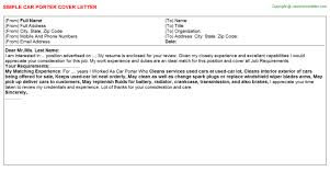 Post on job boards for free. Car Porter Cover Letter
