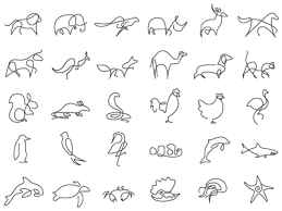 This Is A One Line Animals Icon Pack Which Includes Awesome Animals Icons Like Birds Reptiles Fis Line Drawing Tattoos Animal Line Drawings One Line Animals