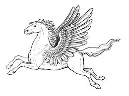 There are two icons above the free pegasus coloring page. Pegasus Colouring Page Poster Free Printable Pegasus Colouring Pages Image 2