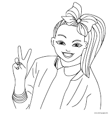 Jojo siwa dance kizi free coloring pages for children. Happy Jojo Siwa Peace Freedom Coloring Pages Printable