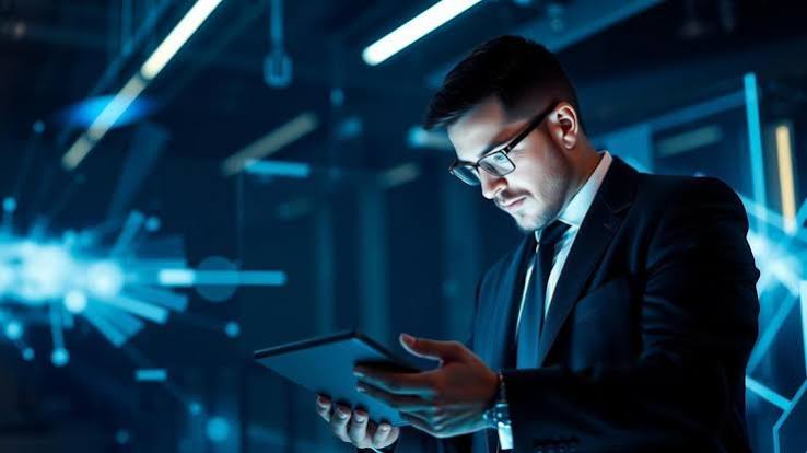 Advogado analisando estratégias de SEO em laptop com gráficos de crescimento