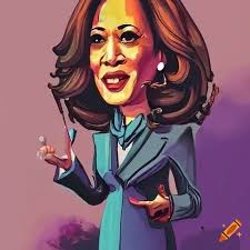 Artistic rendition of kamala harris in the style of melvin mcgee
