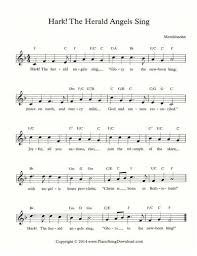 Hark The Herald Angels Sing Free Lead Sheet Lead Sheet Piano Sheet Music Beginners Lyrics And Chords