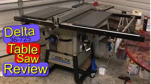 Mounting the saw in a table would add stability compared to the stand. Table Saw Review Delta 36 725 Youtube