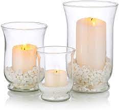 Or, place a candle holder centerpiece in the middle of the dining table to. Amazon Com Glass Candle Holder 1 Set 3pcs Hurricane Candleholder Multiple Uses Christmas Halloween Centerpieces For Pillar Votive Tealight Floating Candle Flower Vase Terrarium Planter Kitchen Dining