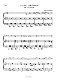 Translation of 'barcarolle' by jacques offenbach from french to english. Piano Sheet Music The Tales Of Hoffmann Barcarolle Accompaniment Part Offenbach