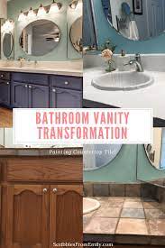 This simple guide covers all steps & supplies you will need for this project. Before And After Bathroom Vanity Transformation With Painted Tile Countertop The Minimal Ish Mama