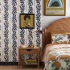 Navy Vintage Palm Peel And Stick Wallpaper By Drew Barrymore Flower Home Walmart Com Home Wallpaper Peel And Stick Wallpaper Home Decor