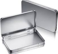 Geiserailie 2 Pack Rectangular Metal Tin Box with Lid Metal Hinged Lid Tin  Empty Box Container Storage for Watercolor Jewelry Pen Eraser Pill Candy ...
