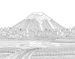 You can use our amazing online tool to color and edit the following scenery coloring pages for adults. Printable Coloring Page For Adults With Mountain Landscape Lake Flower Meadow Forest Trees Hand Drawn Vector Stock Vector Illustration Of Ornament Nature 77861492