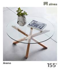 Alinea Decoration Areno Table Basse Ronde En Verre Et Pietement Metal Effet Bois Home Decor Table Decorative Pieces