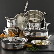 All Clad All Clad Copper Core 13 Piece Cookware Set Kitchen Bloomingdale S Induction Cookware Cookware Set Kitchen Cookware
