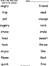 Describe el sustantivo.puede ser posesivo, numeral, demostrativo (casa grande, mujer alta).: Synonyms Enchantedlearning Com
