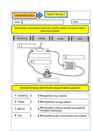Penyambungan litar input output pada litar mikropengawal. Sains Tahun 2 Interactive Worksheet