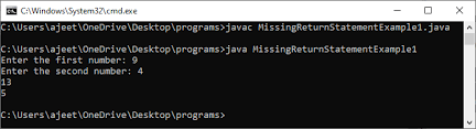 Java Missing Return Statement Javatpoint