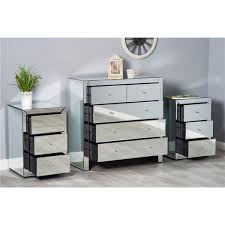 A clean expression that fits right in, in the bedroom or wherever you place it. Mirrored Glass Chest Of Drawer Bedside Table Bedroom Furniture Dreams Outdoors