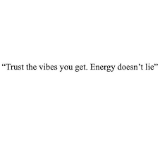 Trust The Vibes You Don T Get Energy Doesn T Lie Words Lie Quotes