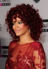 Rihanna Red Curly Hairstyles With Layers With Images Red Curly Hair Hair Lengths Short Hair Color