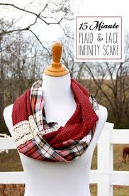 infinity scarf tutorial plaid lace