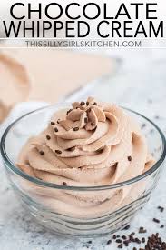Chocolate Whipped Cream This Silly Girl S Kitchen Recipe Chocolate Whipped Cream Homemade Whipped Cream Recipe Recipes With Whipping Cream