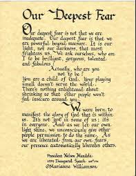 Our Deepest Fear By Nelson Mandela Fear Quotes Mandela Quotes Miracle Quotes