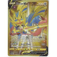 Limite a 1 par client, par commande et par adresse de facturation. Gold Secret Pokemon Tcg Card 211 202 Zacian V Pokemon Individual Cards Salusindia Toys Hobbies