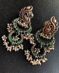 Ever Faith Sterling Gorgeous Necklace Silver Jhumkas Gold Earrings Designs Jewelry Design