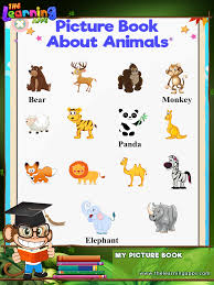 Help Your Child Learn Everyday Words With This Handy App Which Consists Of The Following Collections Animals B Kids App Animals Name In English Picture Book