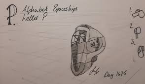 They also comprise a simple stroke. Sketchingdaily Day 1675 Alphabet Spaceships Letter P Drawing