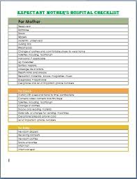 This Checklist Template Enlist All Necessary Items That A Mother And Staff Would Never Want To Miss It Enl Hospital Checklist Checklist Template Word Template