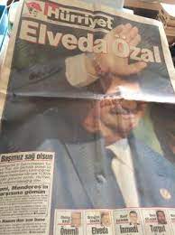 Kurban bayramı, ramazan bayramı, dini ve resmi tatil günlerini gösteren takvim. Hurriyet Gazetesi 18 Nisan 1993 Elveda Ozal Nadir Kitap