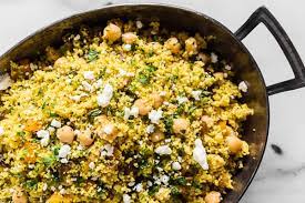 Moroccan couscous with golden raisins. Moroccan Couscous With Chickpeas With Ras El Hanout And Dried Fruit