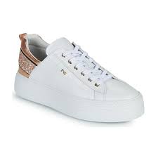 Nerogiardini Gatto White Pink Gold Free Delivery Spartoo Net Shoes Low Top Trainers Women Usd 130 80